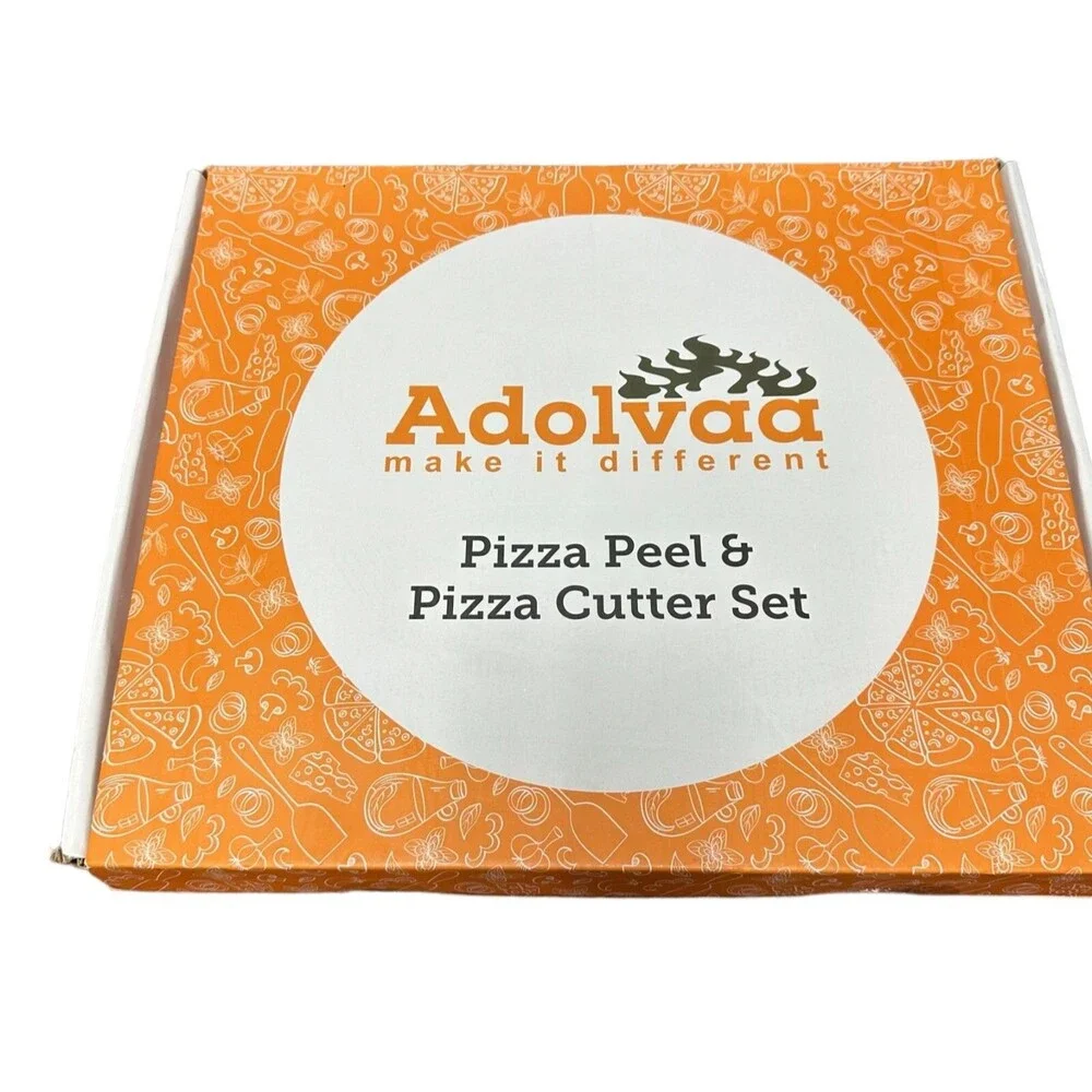 Pizza Peel and Pizza Cutter Set - Oven Spatula for Turning & Precision Cutting